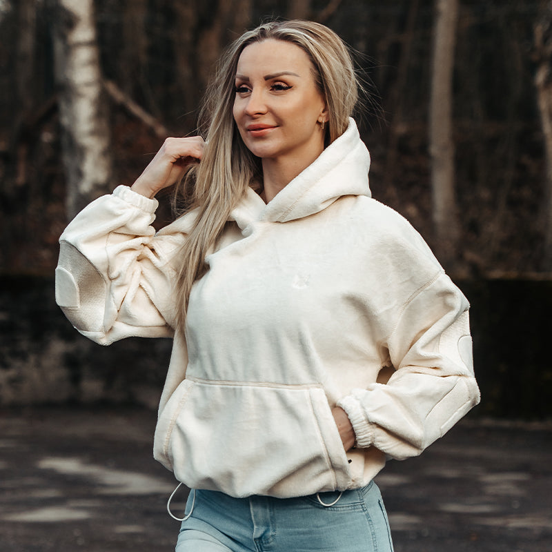 FOXED® STATEMENT FLEECE HOODIE OFFWHITE