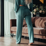 FOXED® "MIA" WIDE LEG CASUAL PANT LUXE GREEN