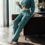 FOXED® "MIA" WIDE LEG CASUAL PANT LUXE GREEN