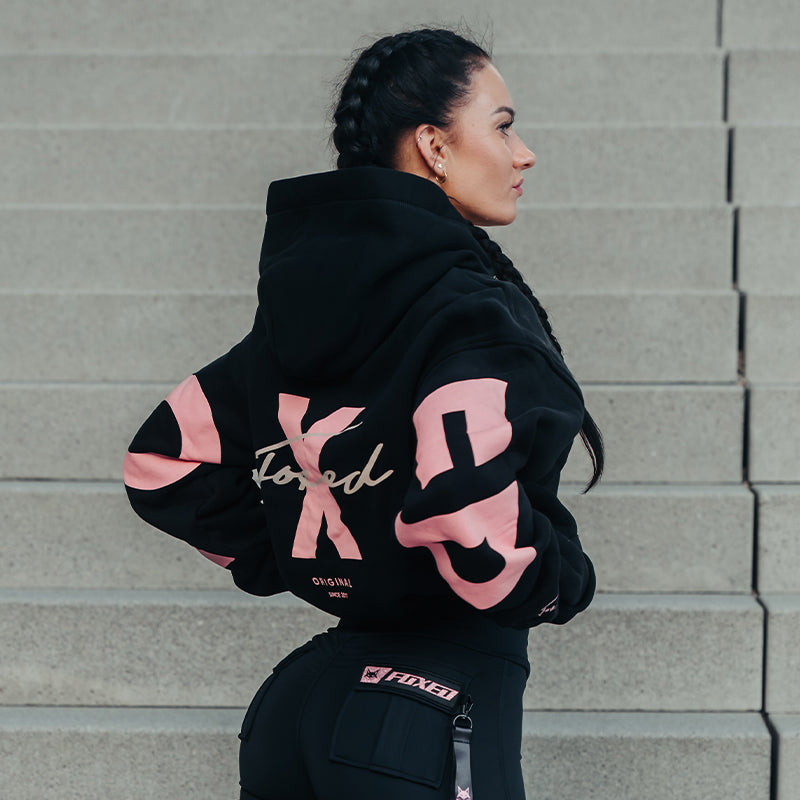FOXED® STATEMENT HOODIE BLACK/PINK