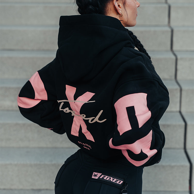 FOXED® STATEMENT HOODIE BLACK/PINK