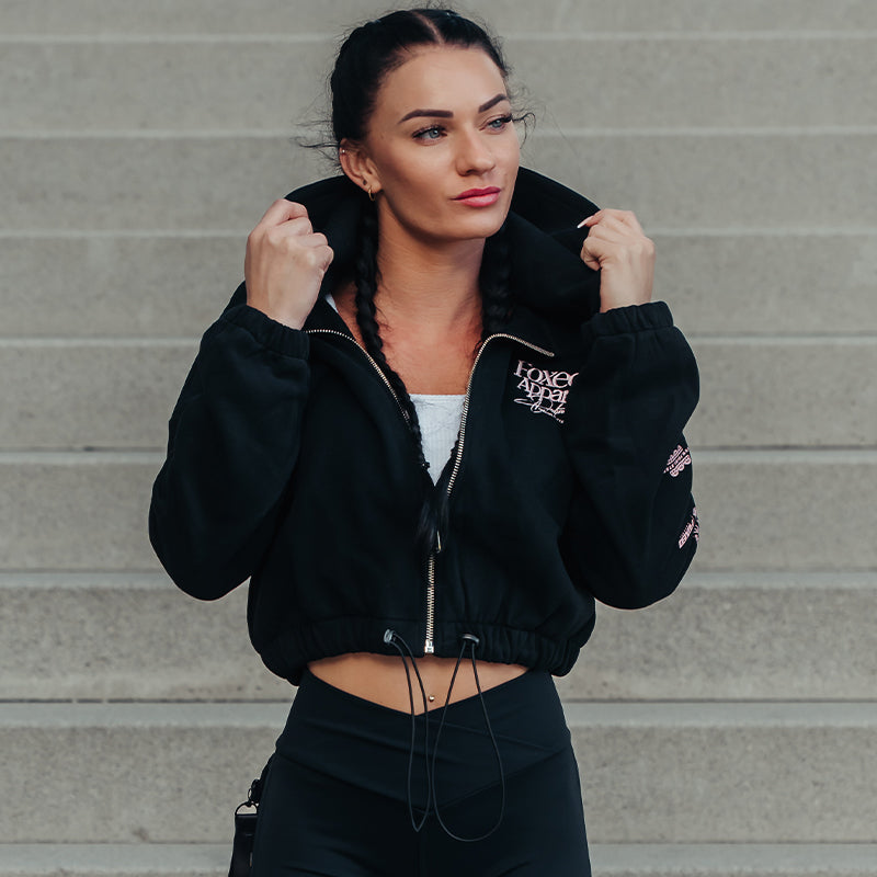 FOXED® DEDICATION CROPPED ZIPPER BLACK/ROSE