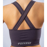 FOXED® CROSS BACK SEAMLESS SPORTS BRA GREY