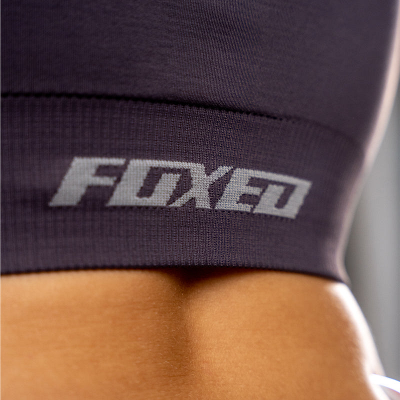 FOXED® CROSS BACK SEAMLESS SPORTS BRA GREY