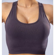 FOXED® CROSS BACK SEAMLESS SPORTS BRA GREY