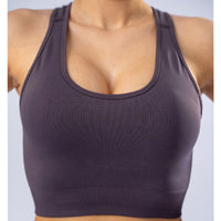 FOXED® CROSS BACK SEAMLESS SPORTS BRA GREY
