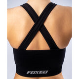 FOXED® CROSS BACK SEAMLESS SPORTS BRA BLACK