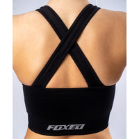 FOXED® CROSS BACK SEAMLESS SPORTS BRA BLACK