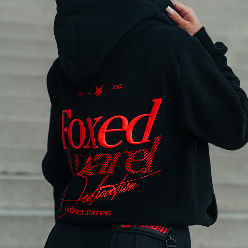 FOXED® DEDICATION PREMIUM HOODIE BLACK/RED WMN