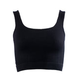 FOXED® OPHELIA RIBBED SEAMLESS TANK TOP BLACK