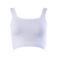 FOXED® OPHELIA RIBBED SEAMLESS TANK TOP WHITE