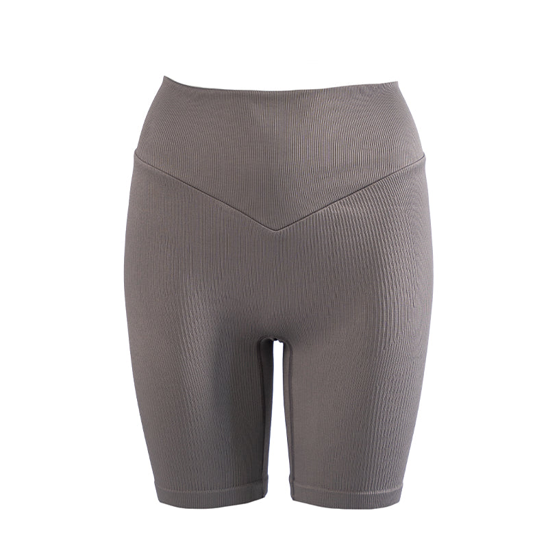 FOXED® OPHELIA RIBBED SEAMLESS SHORTS DARK TAUPE