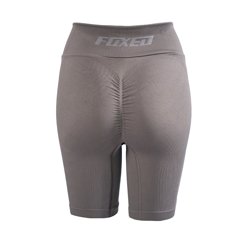 FOXED® OPHELIA RIBBED SEAMLESS SHORTS DARK TAUPE