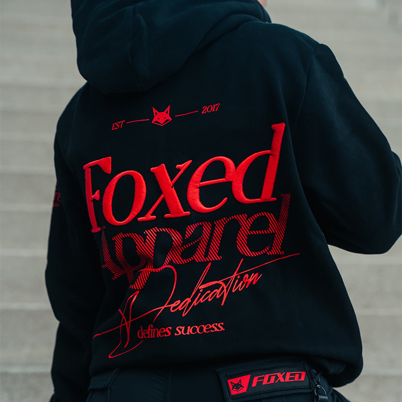 FOXED® DEDICATION PREMIUM HOODIE BLACK/RED WMN