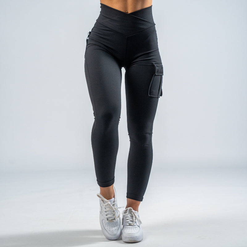 FOXED® CARGO 3-POCKET LEGGINGS ALL BLACK