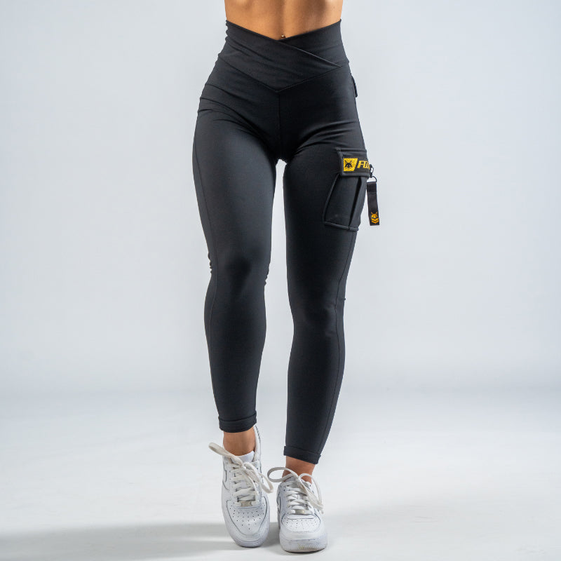 FOXED® CARGO 3-POCKET LEGGINGS GOLD GLITTER