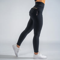 FOXED® CARGO LEGGINGS 3-POCKET GLITTER DARK BEIGE