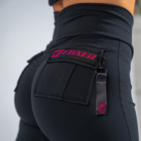 FOXED® CARGO LEGGINGS 3-POCKET GLITTER PINK