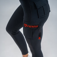 FOXED® CARGO LEGGINGS 3-POCKET GLITTER RED