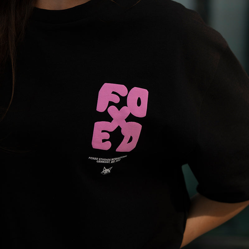 FOXED® GOOD THINGS OVERSIZE SHIRT WMN BLACK/ROSA