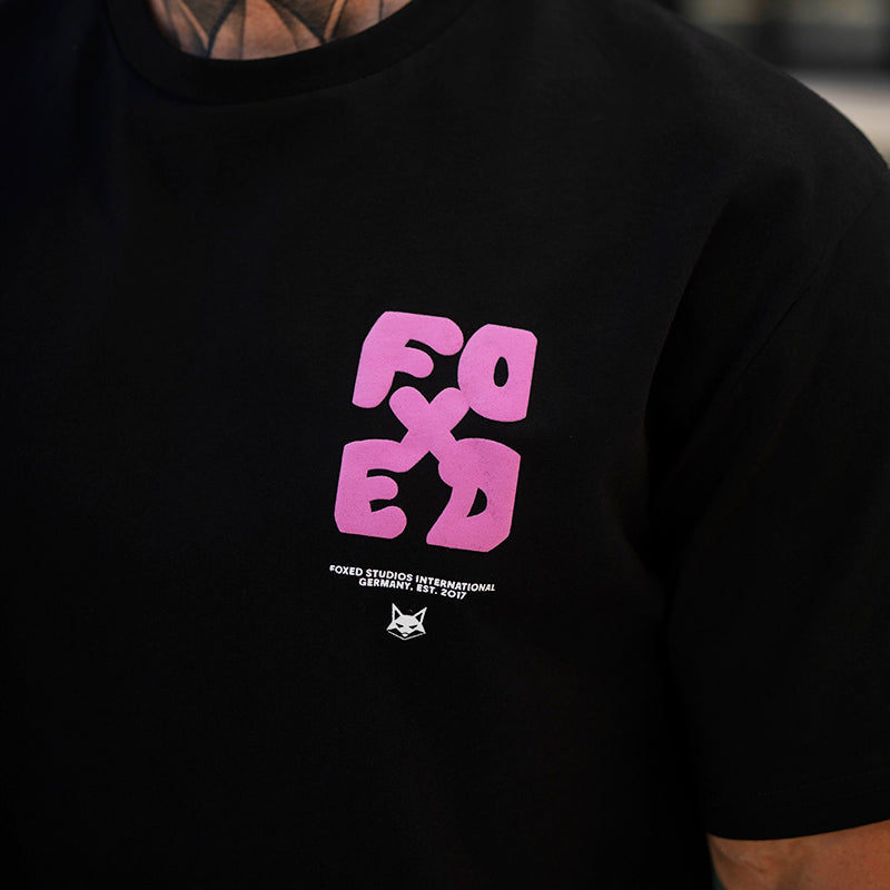 FOXED® GOOD THINGS OVERSIZE SHIRT BLACK/ROSA