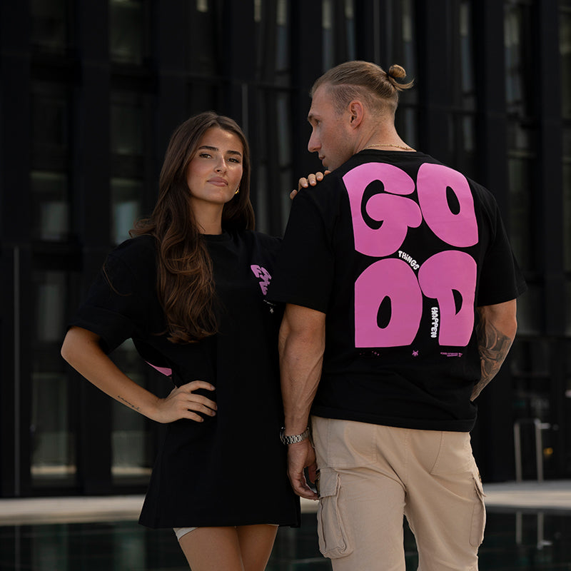 FOXED® GOOD THINGS OVERSIZE SHIRT WMN BLACK/ROSA