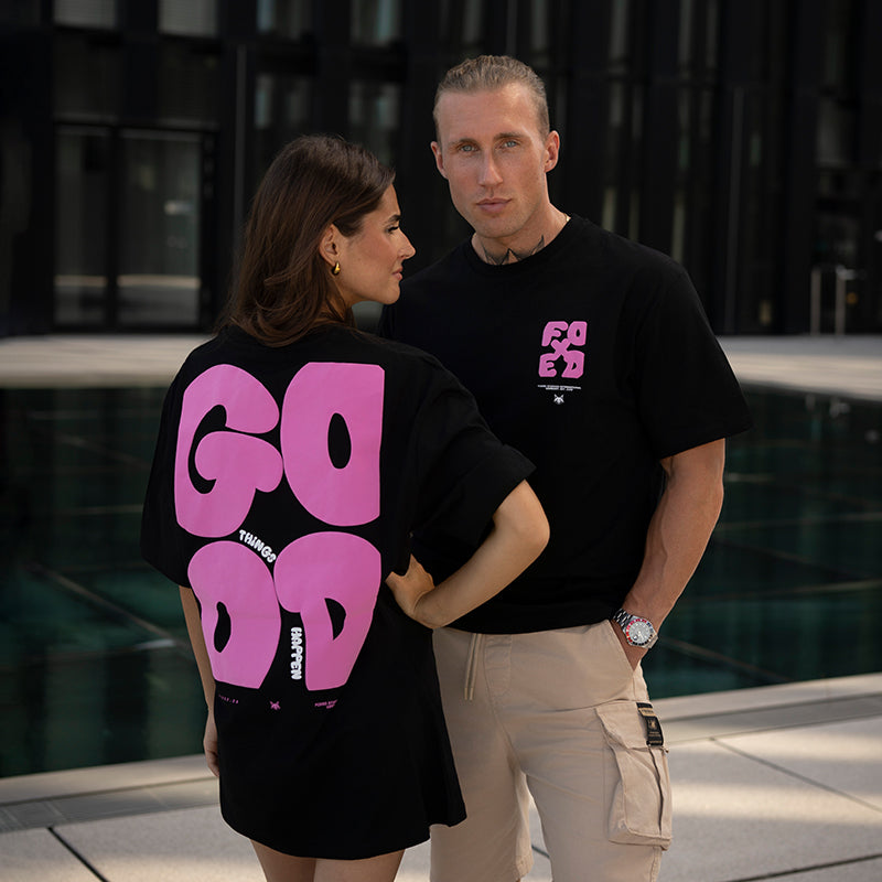 FOXED® GOOD THINGS OVERSIZE SHIRT WMN BLACK/ROSA