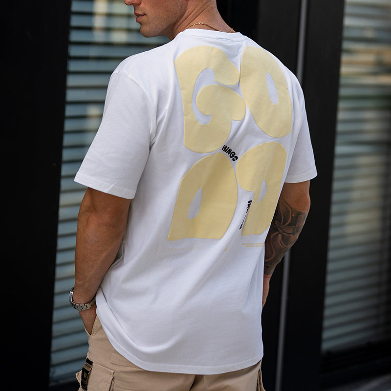 FOXED® GOOD THINGS OVERSIZE SHIRT WHITE/LEMON