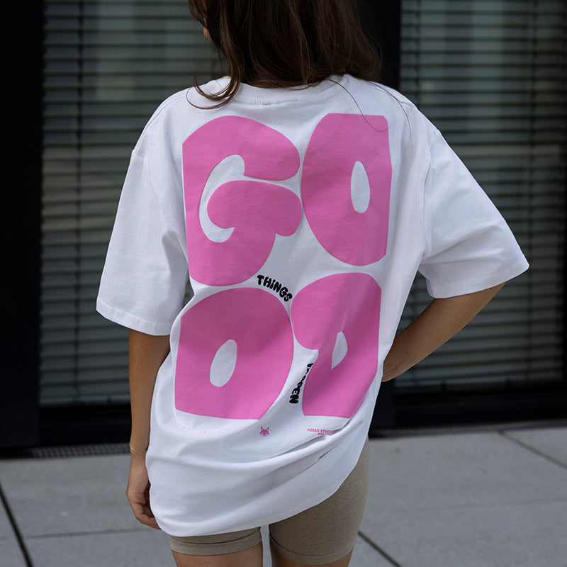 FOXED® GOOD THINGS OVERSIZE SHIRT WMN WHITE/ROSA