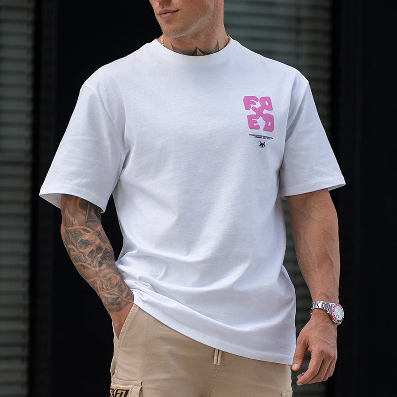 FOXED® GOOD THINGS OVERSIZE SHIRT WHITE/ROSA