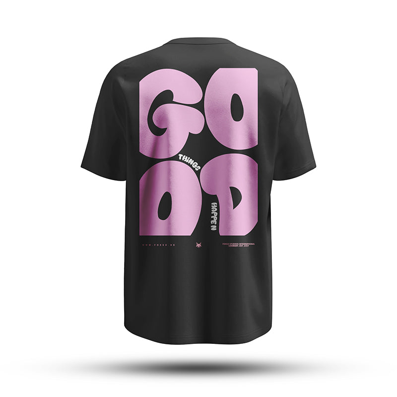 FOXED® GOOD THINGS OVERSIZE SHIRT BLACK/ROSA