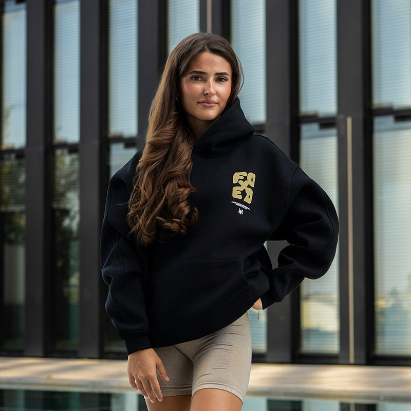 FOXED® GOOD THINGS UNISEX HOODIE WMN BLACK/LEMON