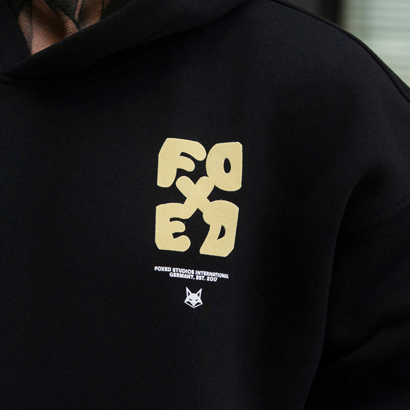 FOXED® GOOD THINGS UNISEX HOODIE BLACK/LEMON