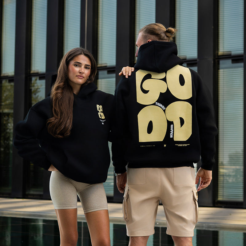 FOXED® GOOD THINGS UNISEX HOODIE WMN BLACK/LEMON