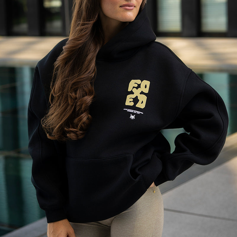 FOXED® GOOD THINGS UNISEX HOODIE WMN BLACK/LEMON