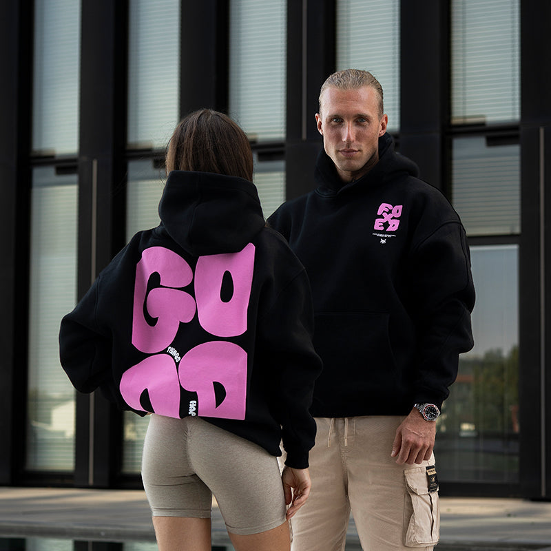 FOXED® GOOD THINGS UNISEX HOODIE WMN BLACK/ROSA