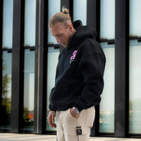 FOXED® GOOD THINGS UNISEX HOODIE BLACK/ROSA