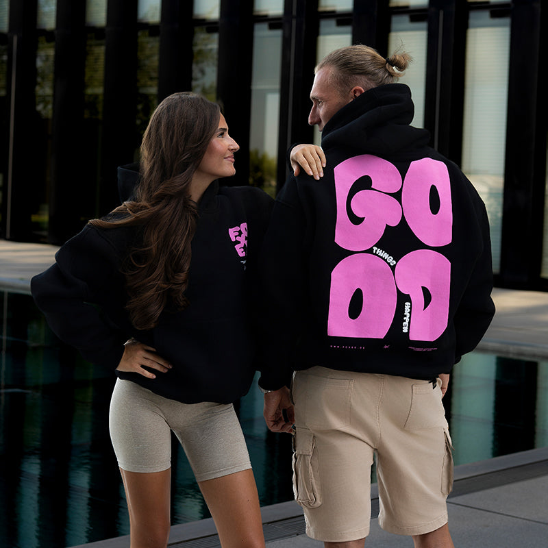 FOXED® GOOD THINGS UNISEX HOODIE WMN BLACK/ROSA
