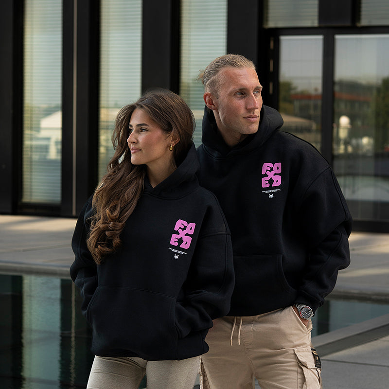 FOXED® GOOD THINGS UNISEX HOODIE WMN BLACK/ROSA
