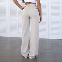 FOXED® HIGH-WAISTED BAGGY JEANS BEIGE