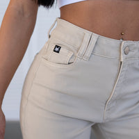 FOXED® HIGH-WAISTED BAGGY JEANS BEIGE