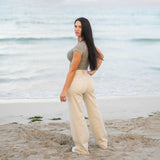 FOXED® HIGH-WAISTED BAGGY JEANS BEIGE