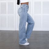 FOXED® HIGH-WAISTED BAGGY JEANS LIGHT BLUE