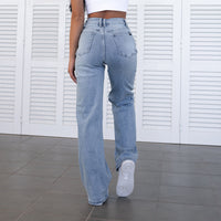 FOXED® HIGH-WAISTED BAGGY JEANS LIGHT BLUE