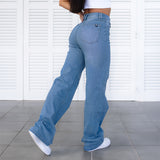 FOXED® HIGH-WAISTED BAGGY JEANS TRUE BLUE