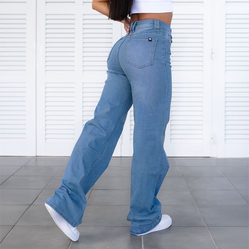FOXED® HIGH-WAISTED BAGGY JEANS TRUE BLUE