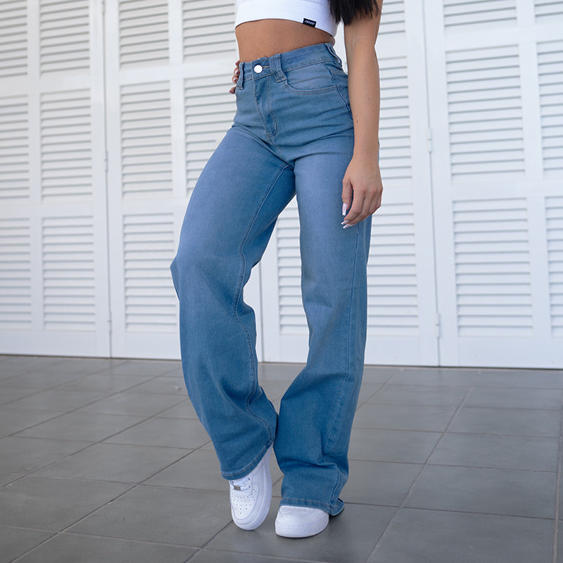 FOXED® HIGH-WAISTED BAGGY JEANS TRUE BLUE