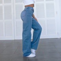FOXED® HIGH-WAISTED BAGGY JEANS TRUE BLUE
