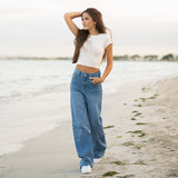FOXED® HIGH-WAISTED BAGGY JEANS TRUE BLUE