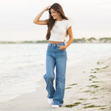 FOXED® HIGH-WAISTED BAGGY JEANS TRUE BLUE